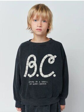 Bobo Choses “Living in a Shell” Kids Sweatshirt – Charcoal Black